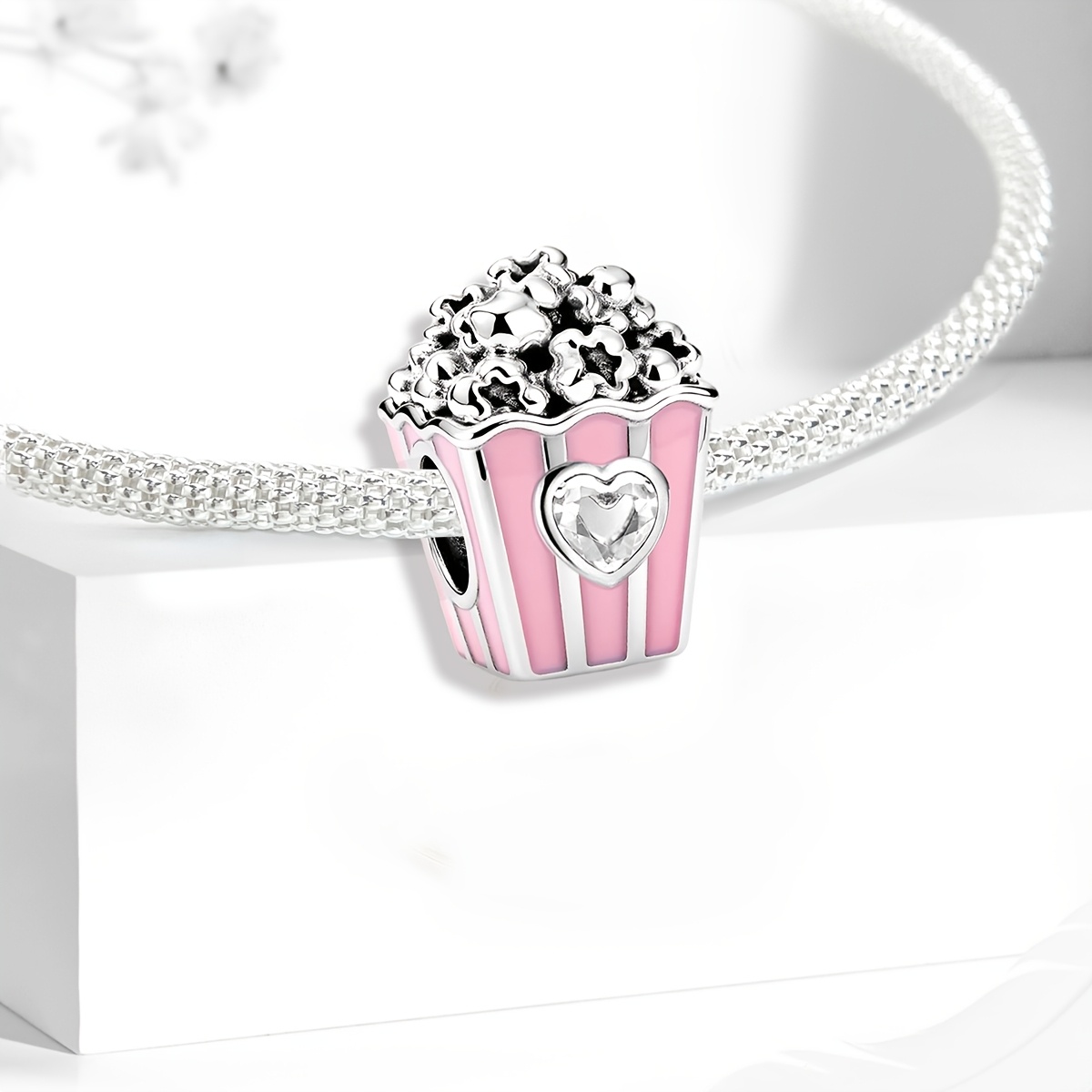 Women's 925 Silver Popcorn DIY Pendant Beaded